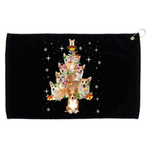 Pembroke Welsh Corgi Christmas Tree Lights Xmas Pajama Dog Funny Gift Grommeted Golf Towel