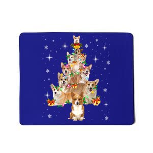 Pembroke Welsh Corgi Christmas Tree Lights Xmas Pajama Dog Funny Gift Mousepad