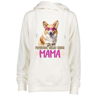 Pembroke Welsh Corgi Dog Breed Mama Cute Puppy Mother Cool Gift Womens Funnel Neck Pullover Hood