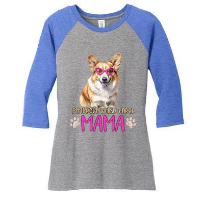 Pembroke Welsh Corgi Dog Breed Mama Cute Puppy Mother Cool Gift Women's Tri-Blend 3/4-Sleeve Raglan Shirt