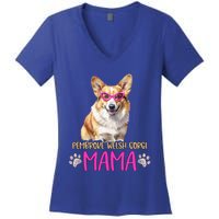 Pembroke Welsh Corgi Dog Breed Mama Cute Puppy Mother Cool Gift Women's V-Neck T-Shirt