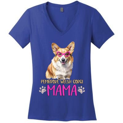 Pembroke Welsh Corgi Dog Breed Mama Cute Puppy Mother Cool Gift Women's V-Neck T-Shirt