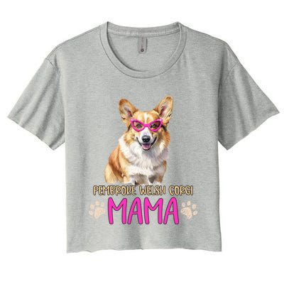 Pembroke Welsh Corgi Dog Breed Mama Cute Puppy Mother Cool Gift Women's Crop Top Tee