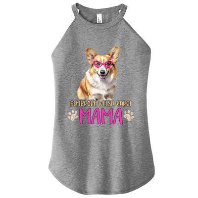 Pembroke Welsh Corgi Dog Breed Mama Cute Puppy Mother Cool Gift Women's Perfect Tri Rocker Tank