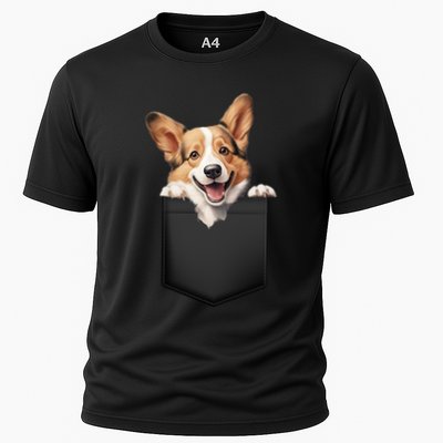 Pembroke Welsh Corgi In Pocket For Dog Canine Enthusiasts Gift Performance Shirt