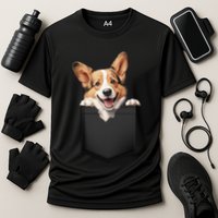 Pembroke Welsh Corgi In Pocket For Dog Canine Enthusiasts Gift Performance Shirt