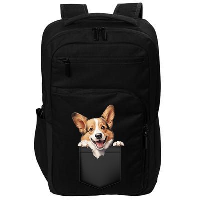 Pembroke Welsh Corgi In Pocket For Dog Canine Enthusiasts Gift Impact Tech Backpack