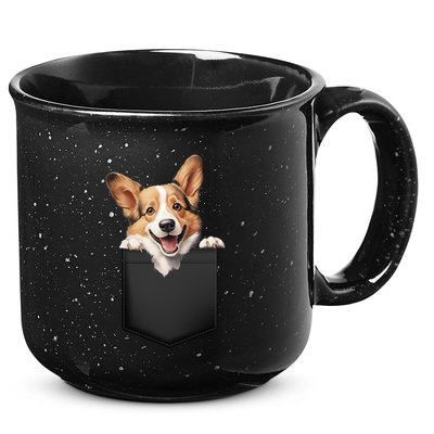 Pembroke Welsh Corgi In Pocket For Dog Canine Enthusiasts Gift 15oz Campfire Ceramic Mug
