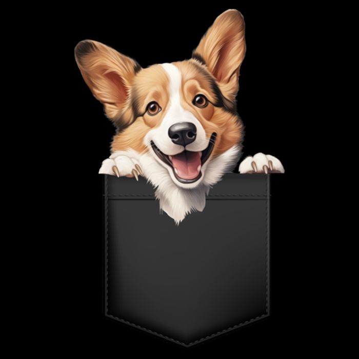 Pembroke Welsh Corgi In Pocket For Dog Canine Enthusiasts Gift Flatbill Hat