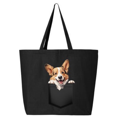 Pembroke Welsh Corgi In Pocket For Dog Canine Enthusiasts Gift 25L Jumbo Tote