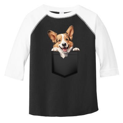 Pembroke Welsh Corgi In Pocket For Dog Canine Enthusiasts Gift Toddler Fine Jersey T-Shirt