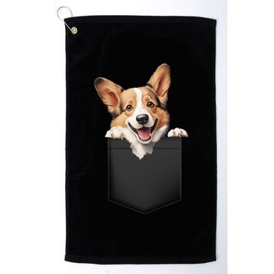 Pembroke Welsh Corgi In Pocket For Dog Canine Enthusiasts Gift Golf Towel