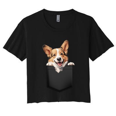 Pembroke Welsh Corgi In Pocket For Dog Canine Enthusiasts Gift Crop Top