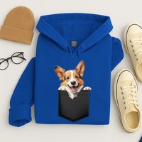 Pembroke Welsh Corgi In Pocket For Dog Canine Enthusiasts Gift Hoodie
