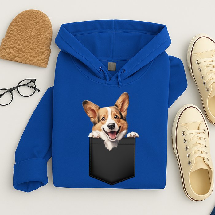 Pembroke Welsh Corgi In Pocket For Dog Canine Enthusiasts Gift Hoodie