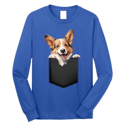Pembroke Welsh Corgi In Pocket For Dog Canine Enthusiasts Gift Long Sleeve Shirt