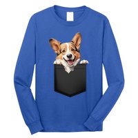 Pembroke Welsh Corgi In Pocket For Dog Canine Enthusiasts Gift Long Sleeve Shirt