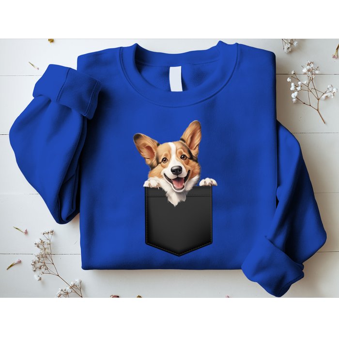 Pembroke Welsh Corgi In Pocket For Dog Canine Enthusiasts Gift Sweatshirt
