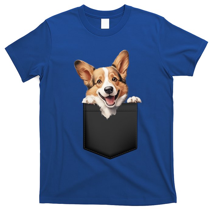 Pembroke Welsh Corgi In Pocket For Dog Canine Enthusiasts Gift T-Shirt
