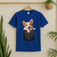 Pembroke Welsh Corgi In Pocket For Dog Canine Enthusiasts Gift T-Shirt