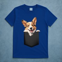 Pembroke Welsh Corgi In Pocket For Dog Canine Enthusiasts Gift T-Shirt