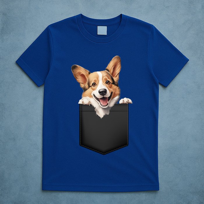 Pembroke Welsh Corgi In Pocket For Dog Canine Enthusiasts Gift T-Shirt