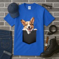 Pembroke Welsh Corgi In Pocket For Dog Canine Enthusiasts Gift Tall T-Shirt