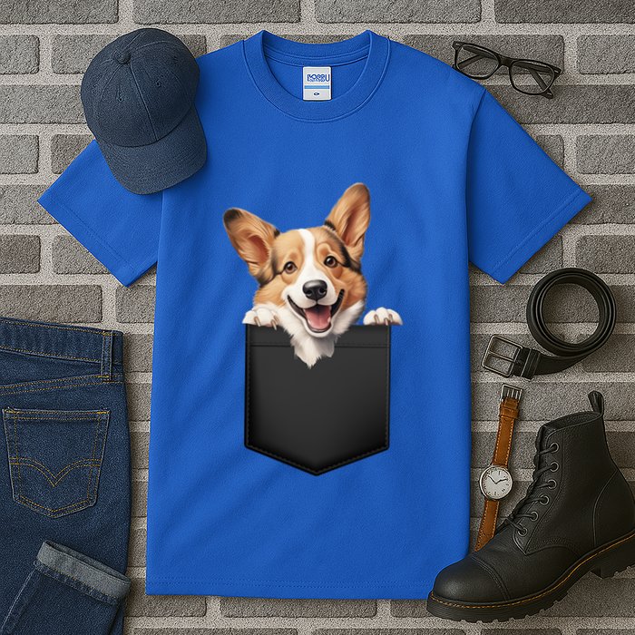 Pembroke Welsh Corgi In Pocket For Dog Canine Enthusiasts Gift Tall T-Shirt