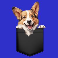 Pembroke Welsh Corgi In Pocket For Dog Canine Enthusiasts Gift Button