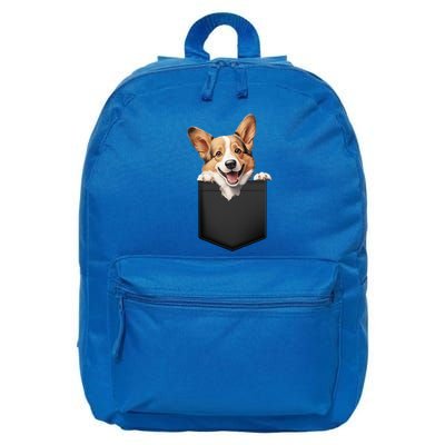 Pembroke Welsh Corgi In Pocket For Dog Canine Enthusiasts Gift 16 in Basic Backpack