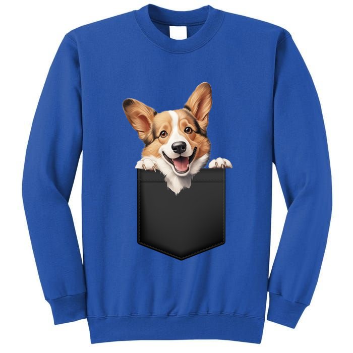 Pembroke Welsh Corgi In Pocket For Dog Canine Enthusiasts Gift Tall Sweatshirt
