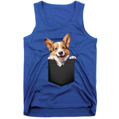 Pembroke Welsh Corgi In Pocket For Dog Canine Enthusiasts Gift Tank Top