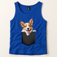 Pembroke Welsh Corgi In Pocket For Dog Canine Enthusiasts Gift Tank Top