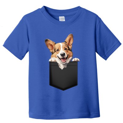 Pembroke Welsh Corgi In Pocket For Dog Canine Enthusiasts Gift Toddler T-Shirt