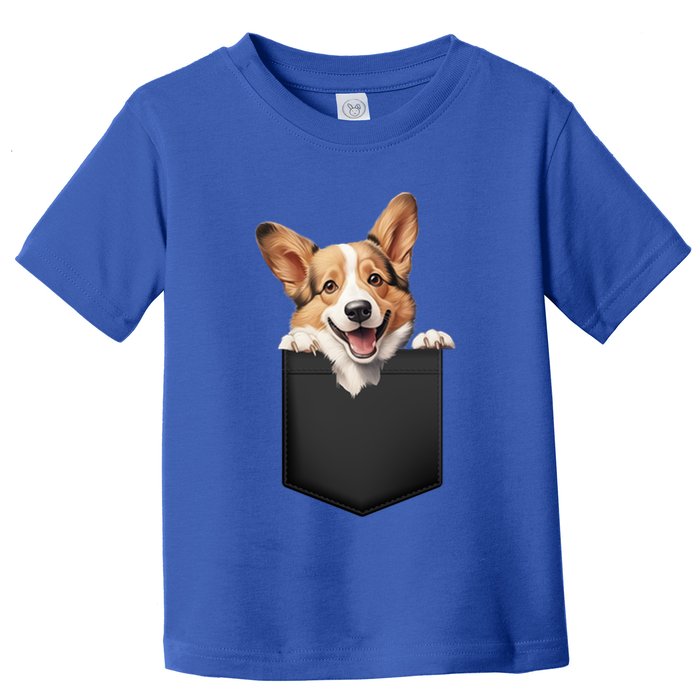 Pembroke Welsh Corgi In Pocket For Dog Canine Enthusiasts Gift Toddler T-Shirt