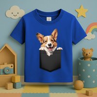 Pembroke Welsh Corgi In Pocket For Dog Canine Enthusiasts Gift Toddler T-Shirt