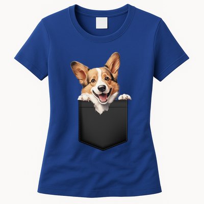 Pembroke Welsh Corgi In Pocket For Dog Canine Enthusiasts Gift Womens T-Shirt