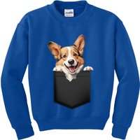 Pembroke Welsh Corgi In Pocket For Dog Canine Enthusiasts Gift Kids Sweatshirt