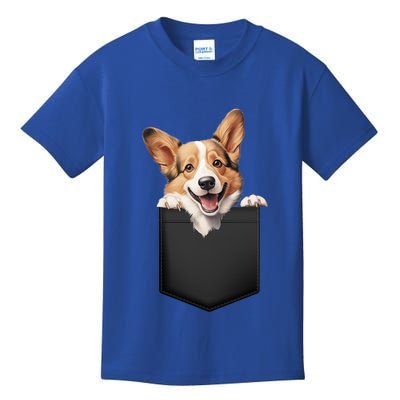 Pembroke Welsh Corgi In Pocket For Dog Canine Enthusiasts Gift Kids T-Shirt