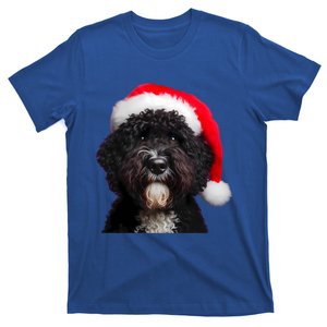 Portuguese Water Dog With Santa Hat Christmas Xmas Owner Mom Cute Gift T-Shirt