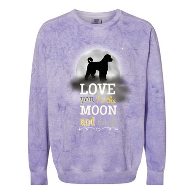 Portuguese Water Dog Love To The Moon Gift Colorblast Crewneck Sweatshirt