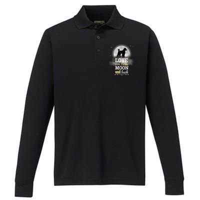 Portuguese Water Dog Love To The Moon Gift Performance Long Sleeve Polo