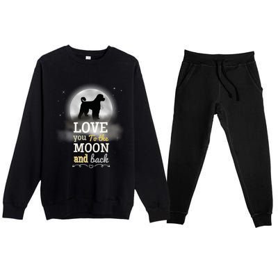 Portuguese Water Dog Love To The Moon Gift Premium Crewneck Sweatsuit Set