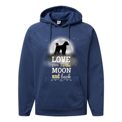 Portuguese Water Dog Love To The Moon Gift Performance Fleece Hoodie