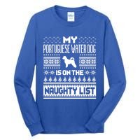 Portuguese Water Dog On Naughty List Dog Ugly Christmas Gift Tall Long Sleeve T-Shirt