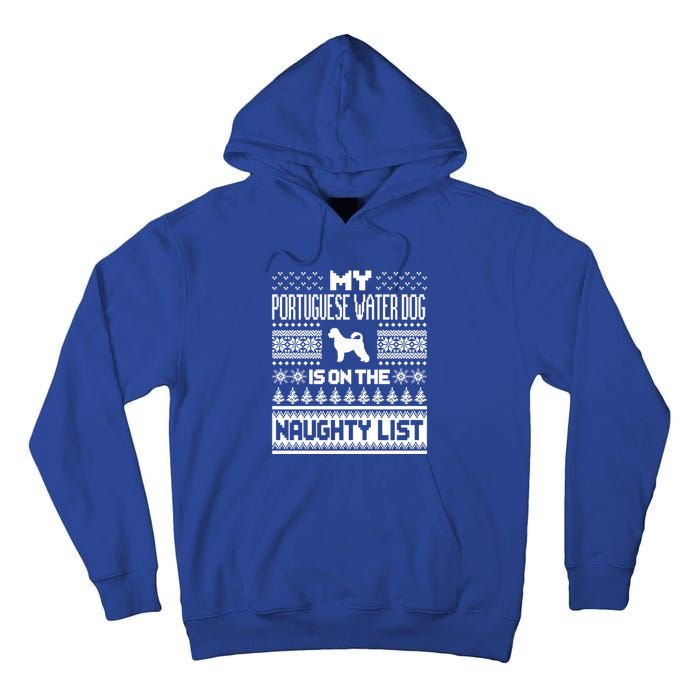 Portuguese Water Dog On Naughty List Dog Ugly Christmas Gift Tall Hoodie