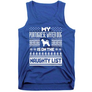 Portuguese Water Dog On Naughty List Dog Ugly Christmas Gift Tank Top