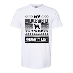 Portuguese Water Dog On Naughty List Dog Ugly Christmas Gift Softstyle CVC T-Shirt