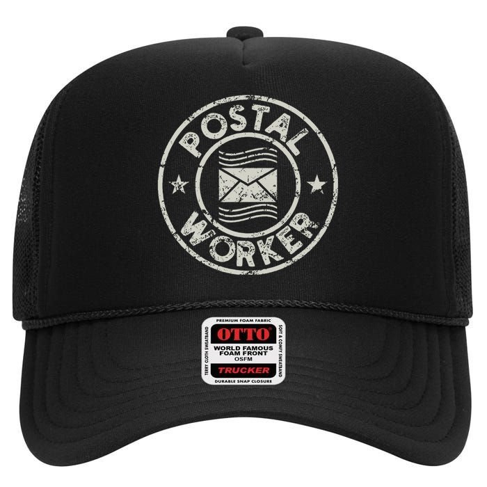 Postal Worker Delivery Service Post Office World Post Day High Crown Mesh Back Trucker Hat