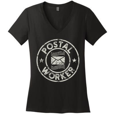 Postal Worker Delivery Service Post Office World Post Day Women's V-Neck T-Shirt